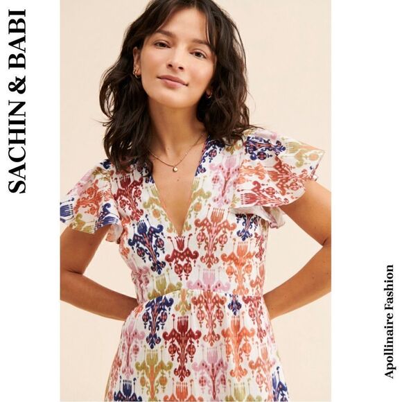 SACHIN & BABI PALOMA MIDI DRESS SIZE 8 multi colors Nwot - Picture 5 of 8